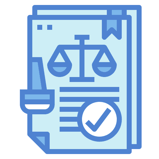Legal files and folders license stamp icon