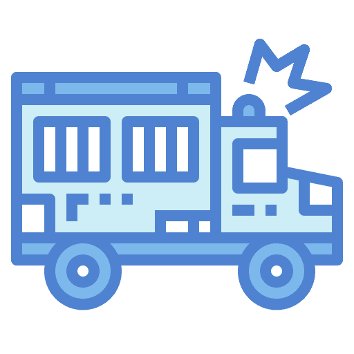 Prison bus vehicle transportation jail icon