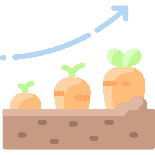 Carrot growth farming and gardening smart farm icon Carrot growth farming and gardening smart farm icon