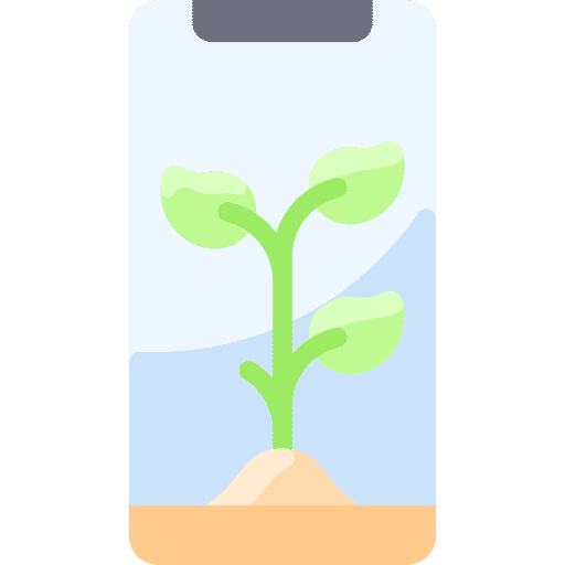 Smartphone plant monitoring cellphone icon Smartphone plant monitoring cellphone icon