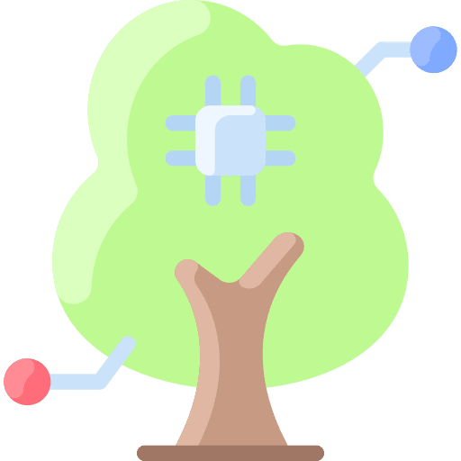 Tree nanotechnology farming and gardening botanical icon Tree nanotechnology farming and gardening botanical icon