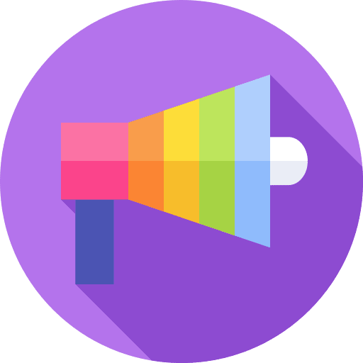 Megaphone loudspeaker marketing pride day icon Megaphone loudspeaker marketing pride day icon