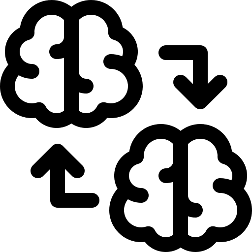 Knowledge transfer body organ knowledge transfer idea icon