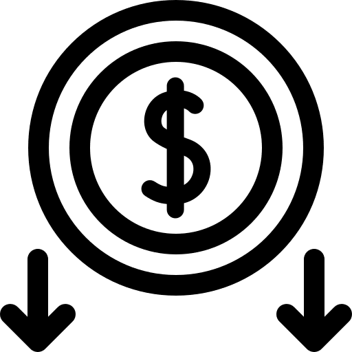 Reduce down reduce loss icon