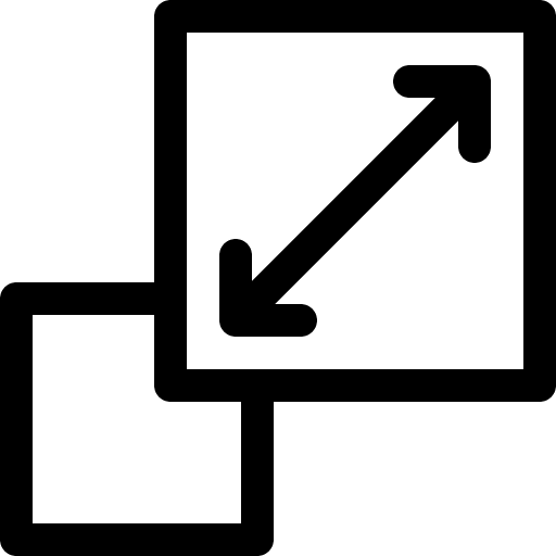 Scalable arrow enlarge king size icon