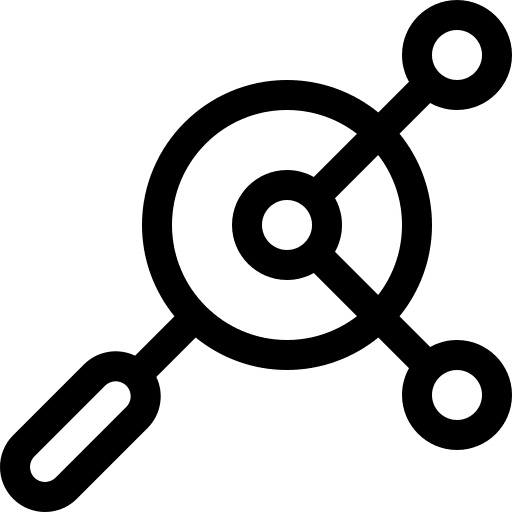 Share viral magnifying glass context icon