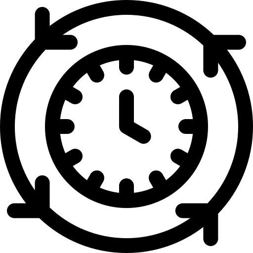 Efficiency circular arrows arrow clock icon