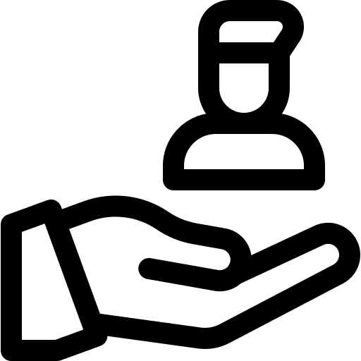 Human resources target business customer support icon