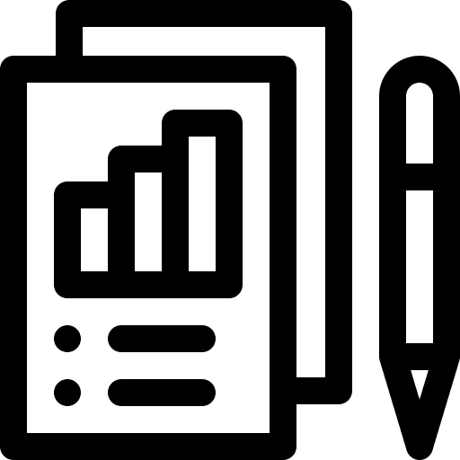 Report pencil market file icon