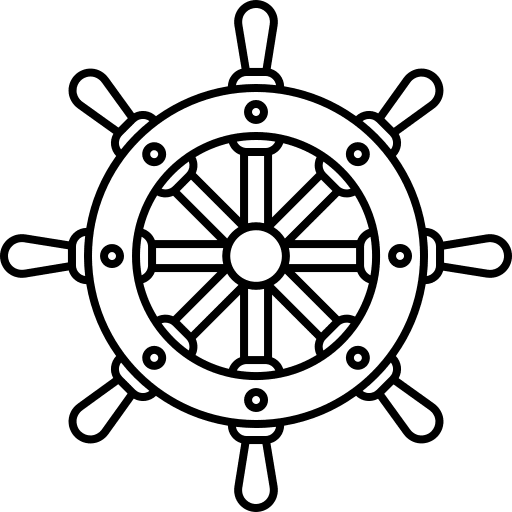 Rudder navigation ship sailing icon