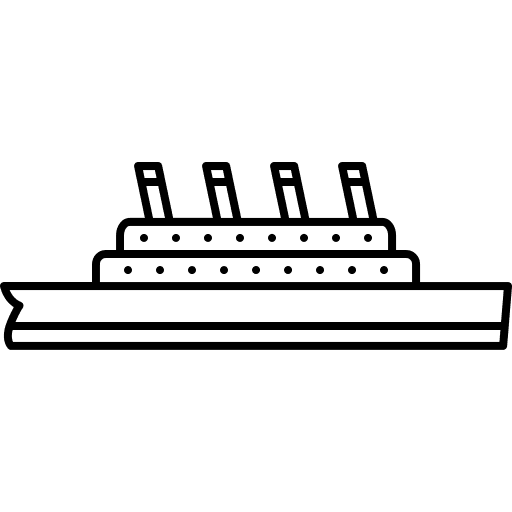 Ship titanic film sea icon
