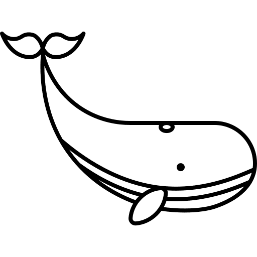 Whale animals aquatic wildlife icon