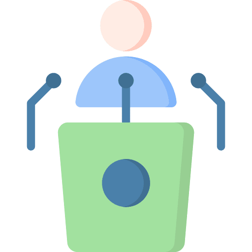 Conference presentation communications press conference icon Conference presentation communications press conference icon