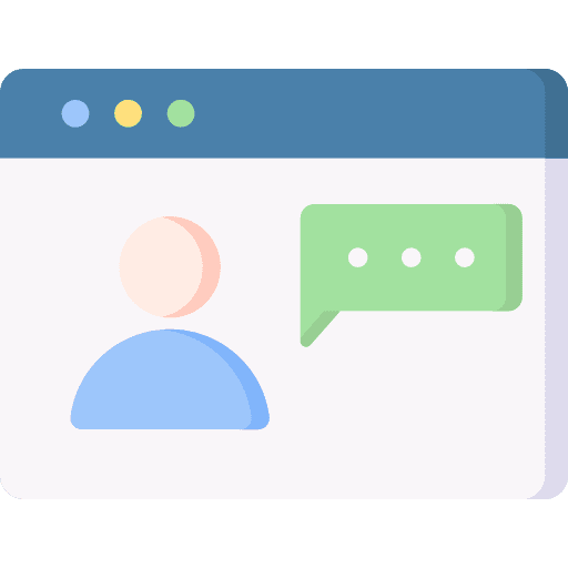 Browser communications chat user icon Browser communications chat user icon