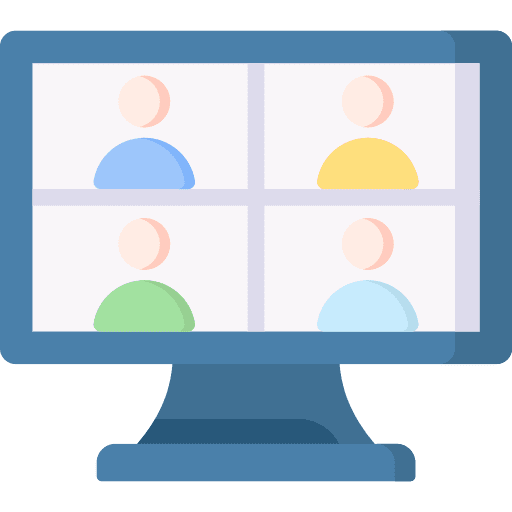 Online meeting electronics video conference monitor icon Online meeting electronics video conference monitor icon