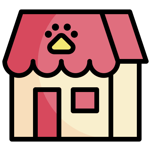 Pet shop animals store building icon Pet shop animals store building icon