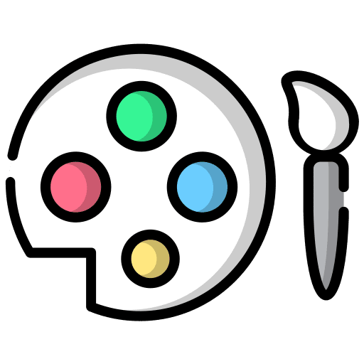 Paint palette artist subjects art and design icon
