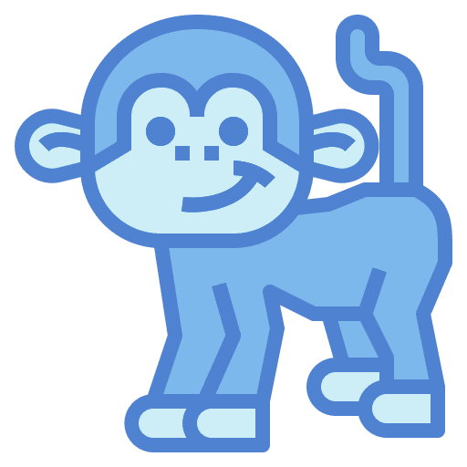 Monkey mammal animals wildlife icon