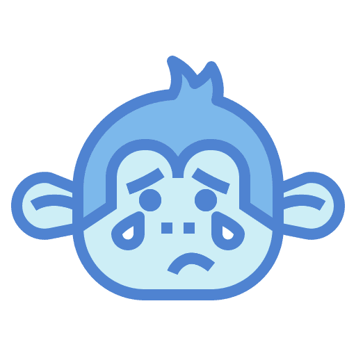 Monkey wildlife sad mammal icon Monkey wildlife sad mammal icon