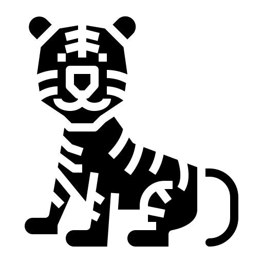 Tiger animals wildlife zoology icon