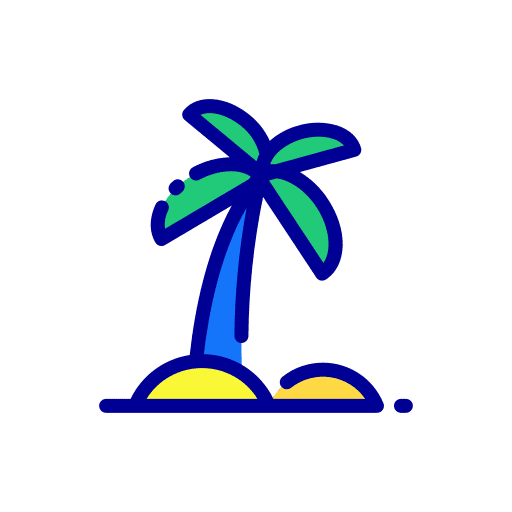 Palm tree holidays nature sun icon