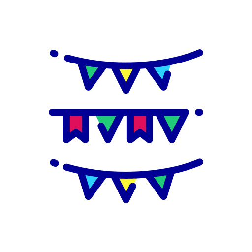 Garlands decoration garlands birthday and party icon Garlands decoration garlands birthday and party icon