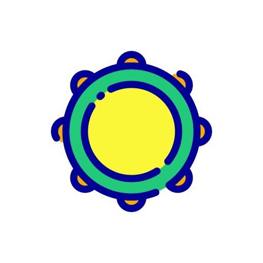 Tambourine percussion instrument musical instrument jingle icon Tambourine percussion instrument musical instrument jingle icon