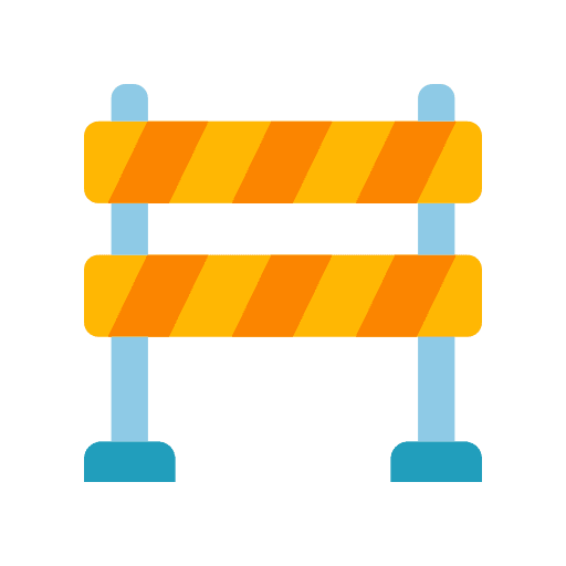 Barrier prohibition signaling roadblock icon