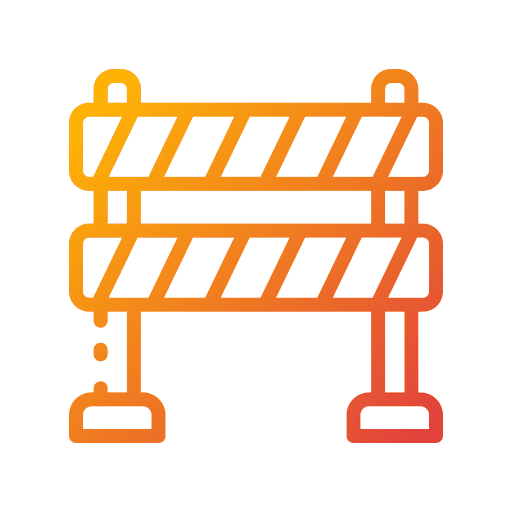 Barrier construction signaling forbidden icon