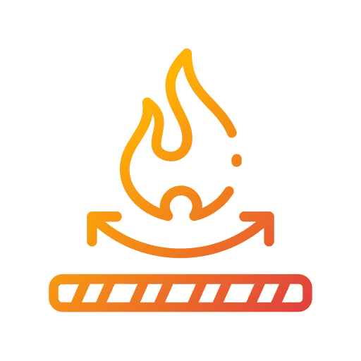 Fireproof symbol fire textile icon