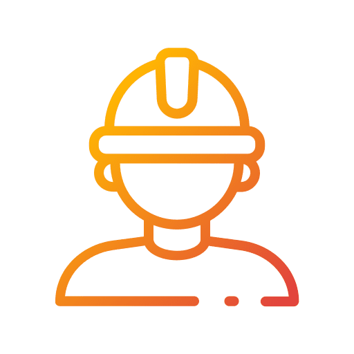 Head protection security worker user icon
