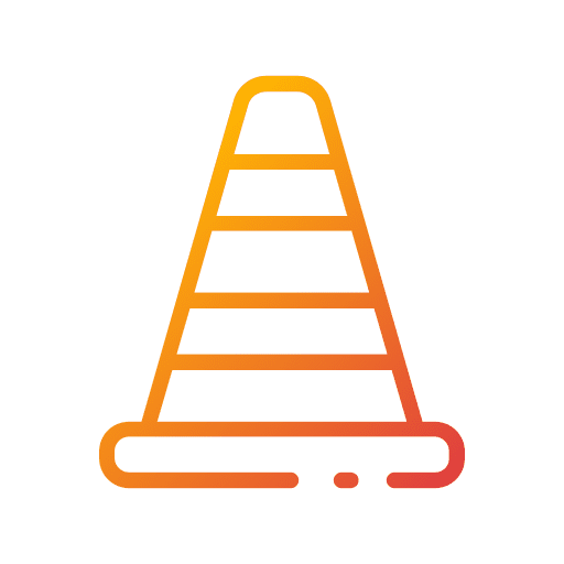 Traffic cone post construction security icon