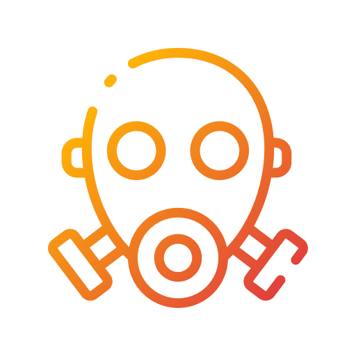 Gas mask protective equipment industry icon