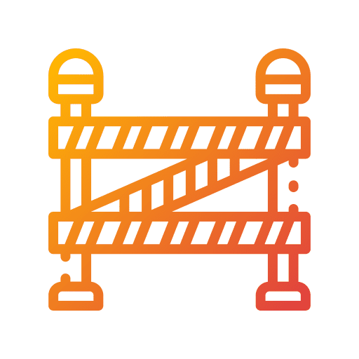 Police line road barrier security construction icon