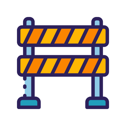 Barrier repairing roadblock construction icon