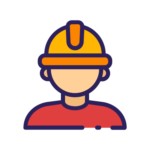 Head protection caucasian security construction icon