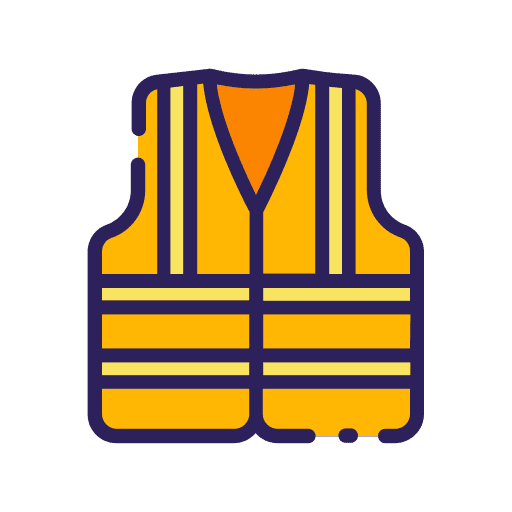Life vest high visibility vest safety security icon