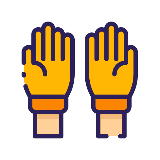 Protective gloves epi security medical equipment icon