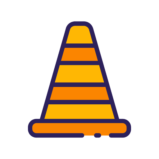 Traffic cone signaling urban post icon