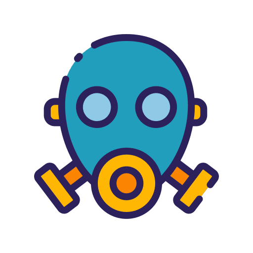 Gas mask pollution gas mask security icon