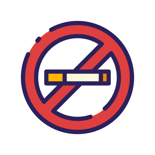 No smoking prohibition forbidden no cigarettes icon