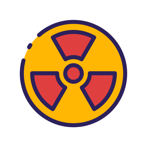 Nuclear energy industry warning radiation icon