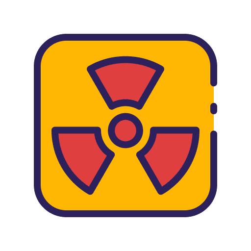 Radiation warning radiation power icon