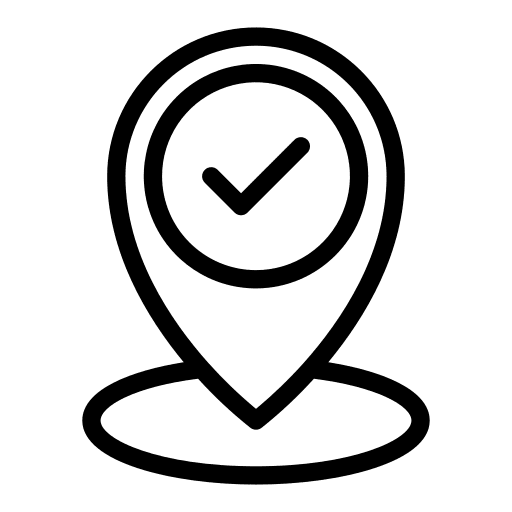 Pin checked location pin map icon