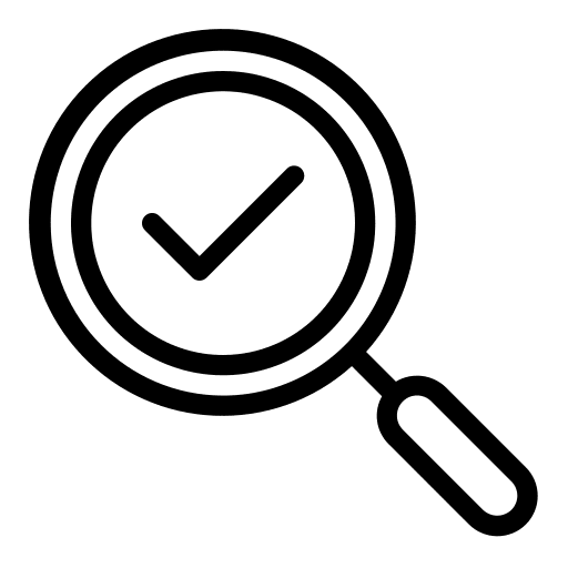 Search verification search business and finance icon