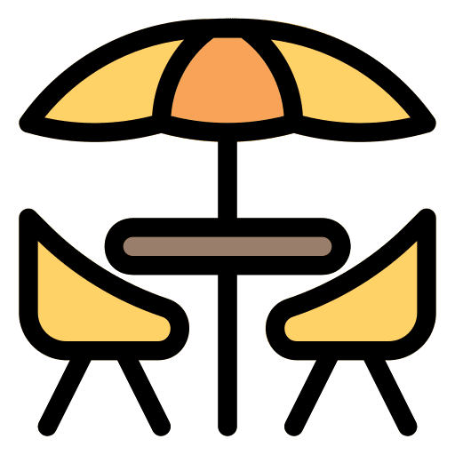 Sun umbrella chair rest area furniture and household icon