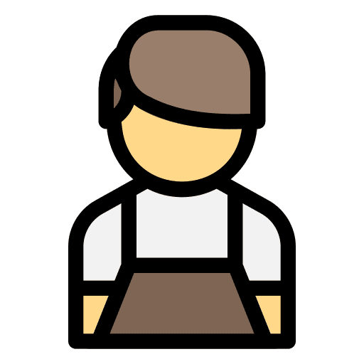 Barista apron caucasian boy icon