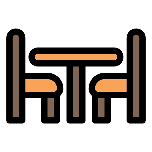 Dinner table furniture chair restaurant icon