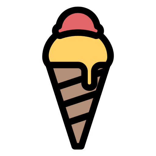 Ice cream cone dessert scoops sweet icon