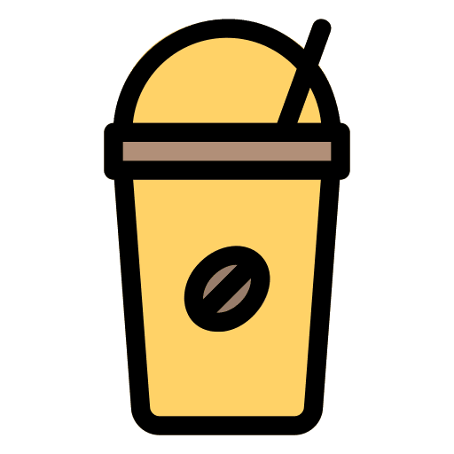 Iced coffee plastic cup coffee shop coffee cup icon